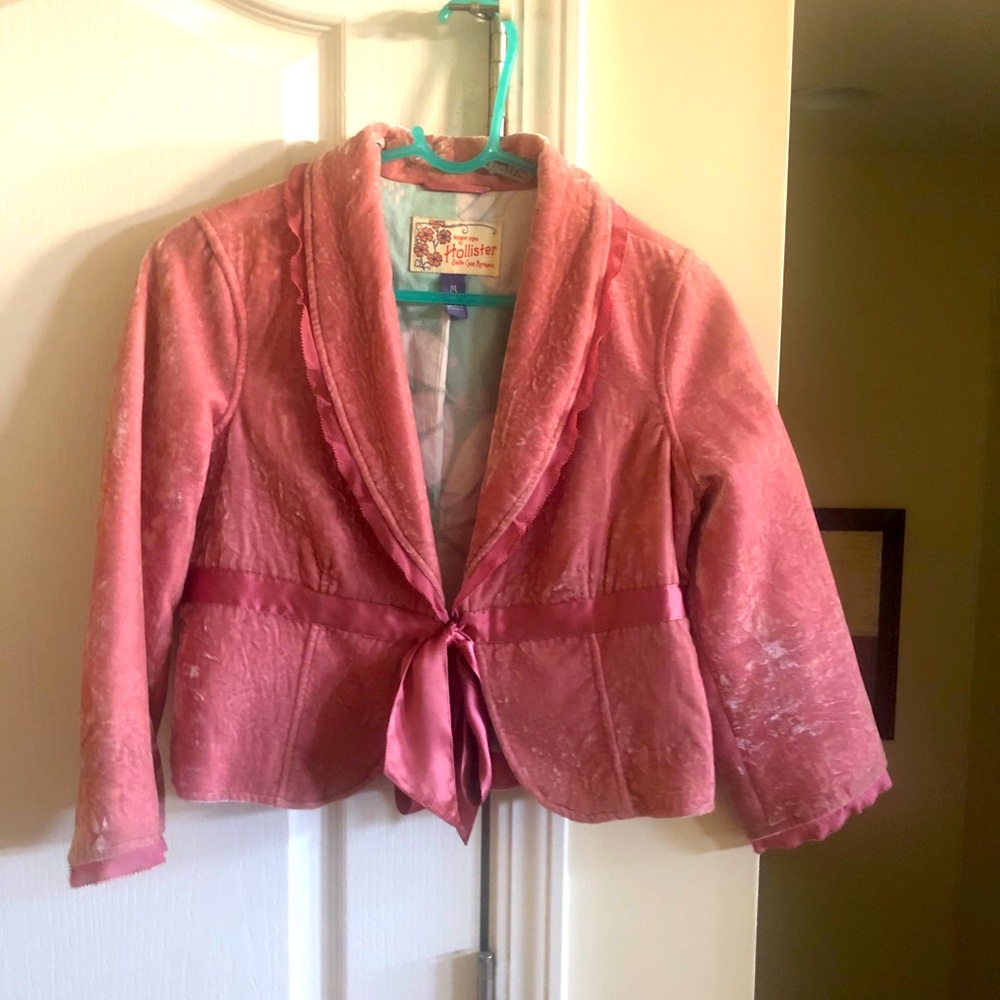 Pink velvet blazer